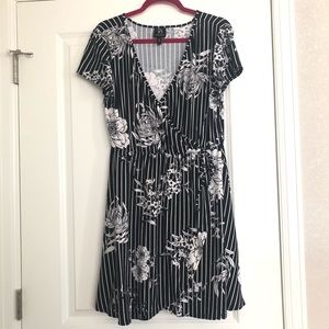 Dress -  Black With White Flowers